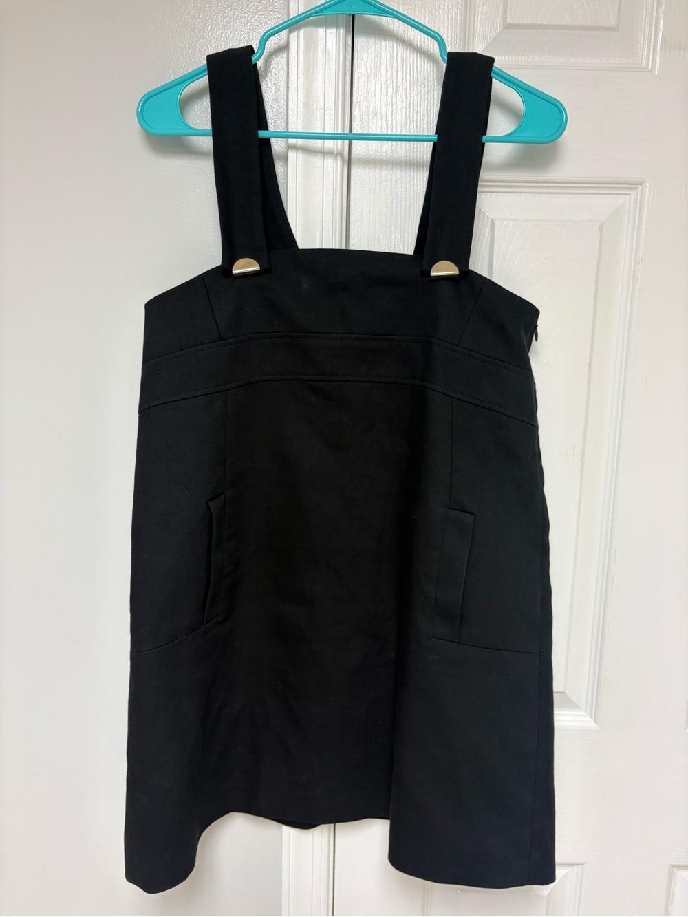 ba&sh Black Pinafore Mini Dress with Wide Straps